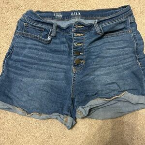 a.n.a Classic High-Waisted Blue Jean Shorts